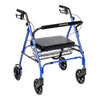 Bariatric 4 Wheel Rollator McKesson Blue Adjustable Height / Folding Steel Frame - 146-10215BL-1