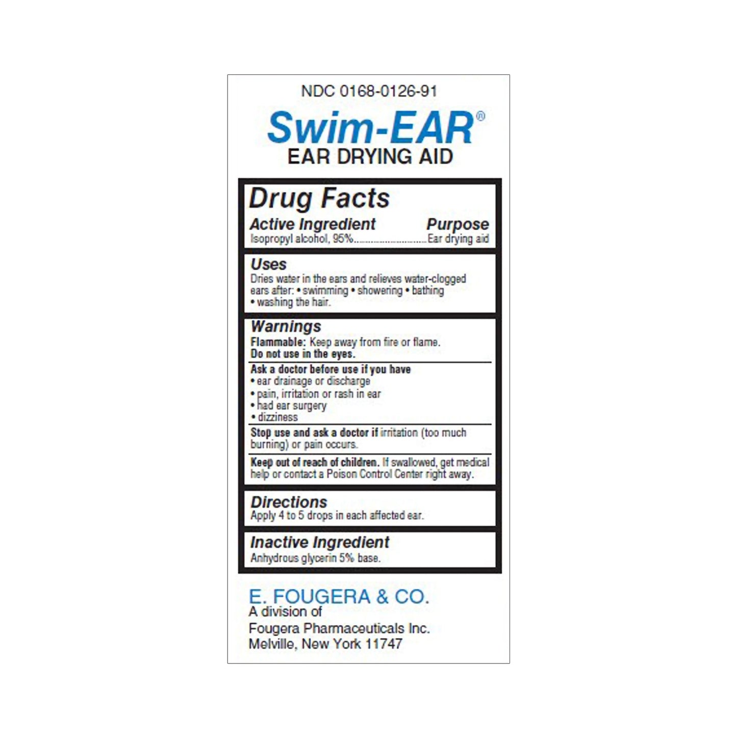 Sandoz Swim-Ear® Ear Drops, 1 Fl. Oz. 00168012691