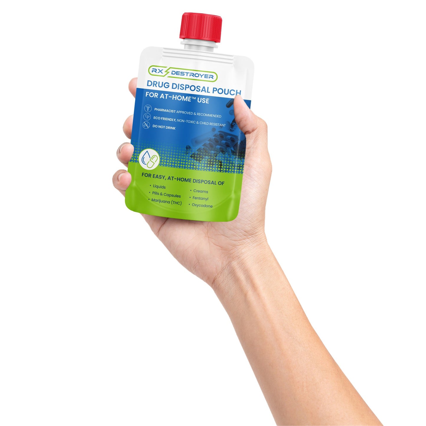 Rx Destroyer™ Drug Disposal Pouch for use with Pharmaceutical Disposal System RX4POUCH20X5