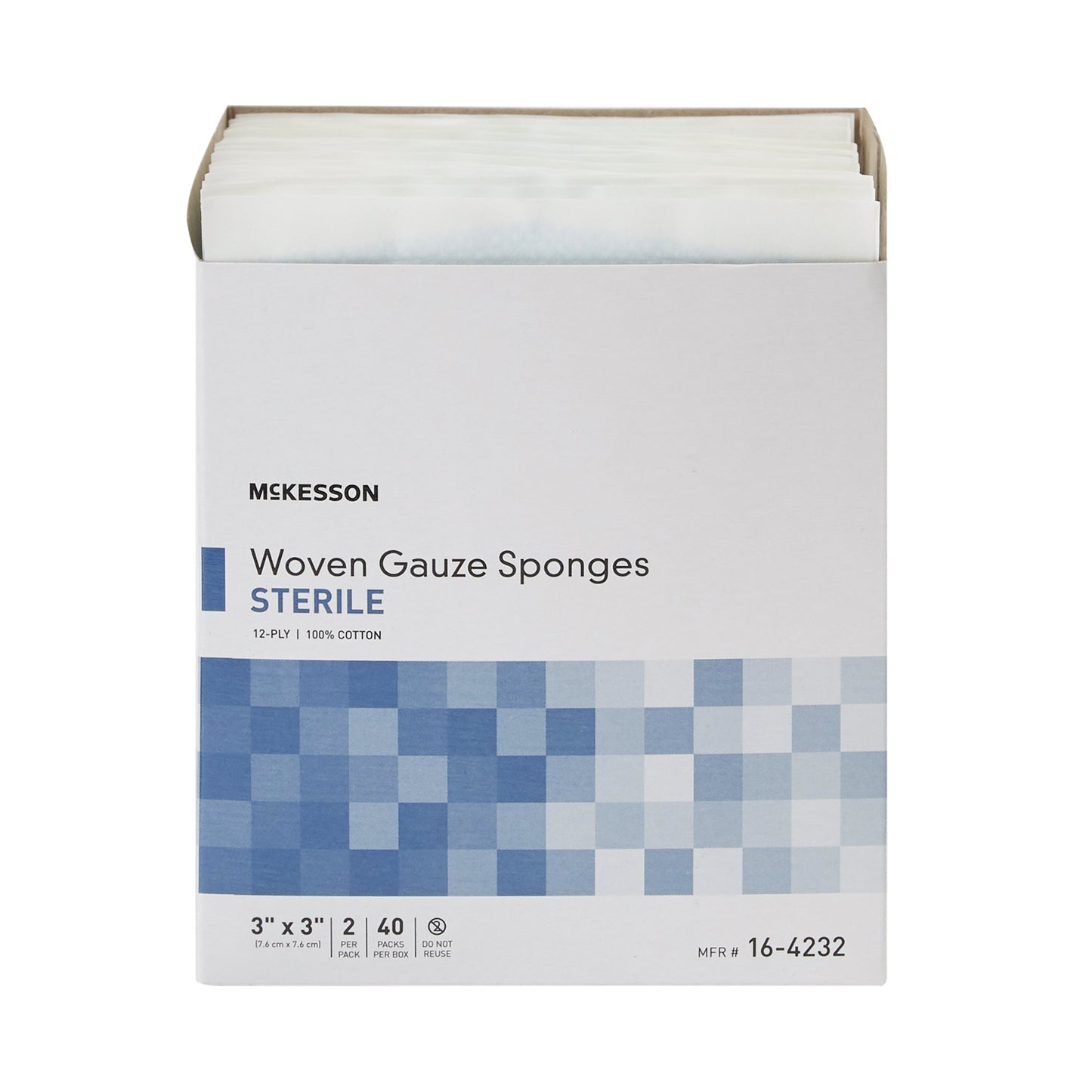 McKesson Sterile Gauze Sponge, 3 x 3 Inch, 12-Ply 16-4232