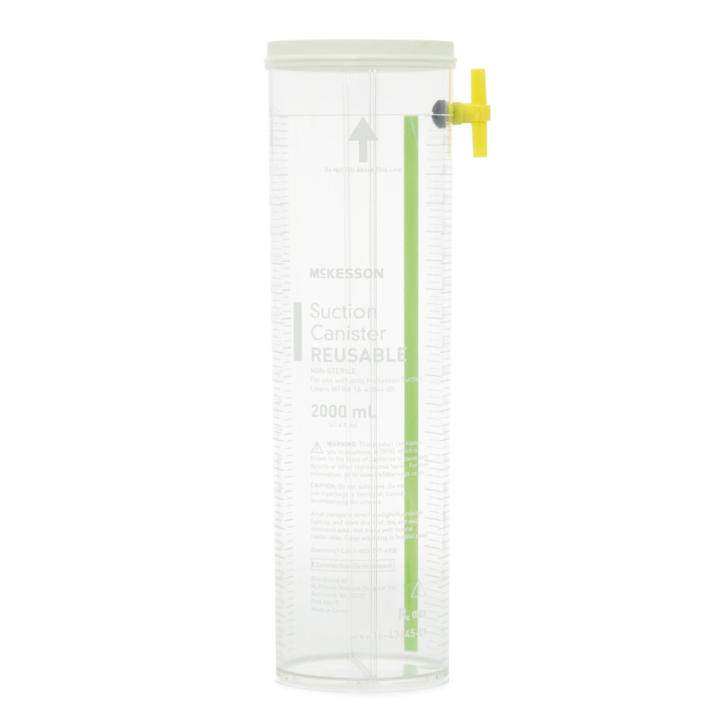 Suction Canister McKesson 2000 mL Without Lid - 16-43445-01