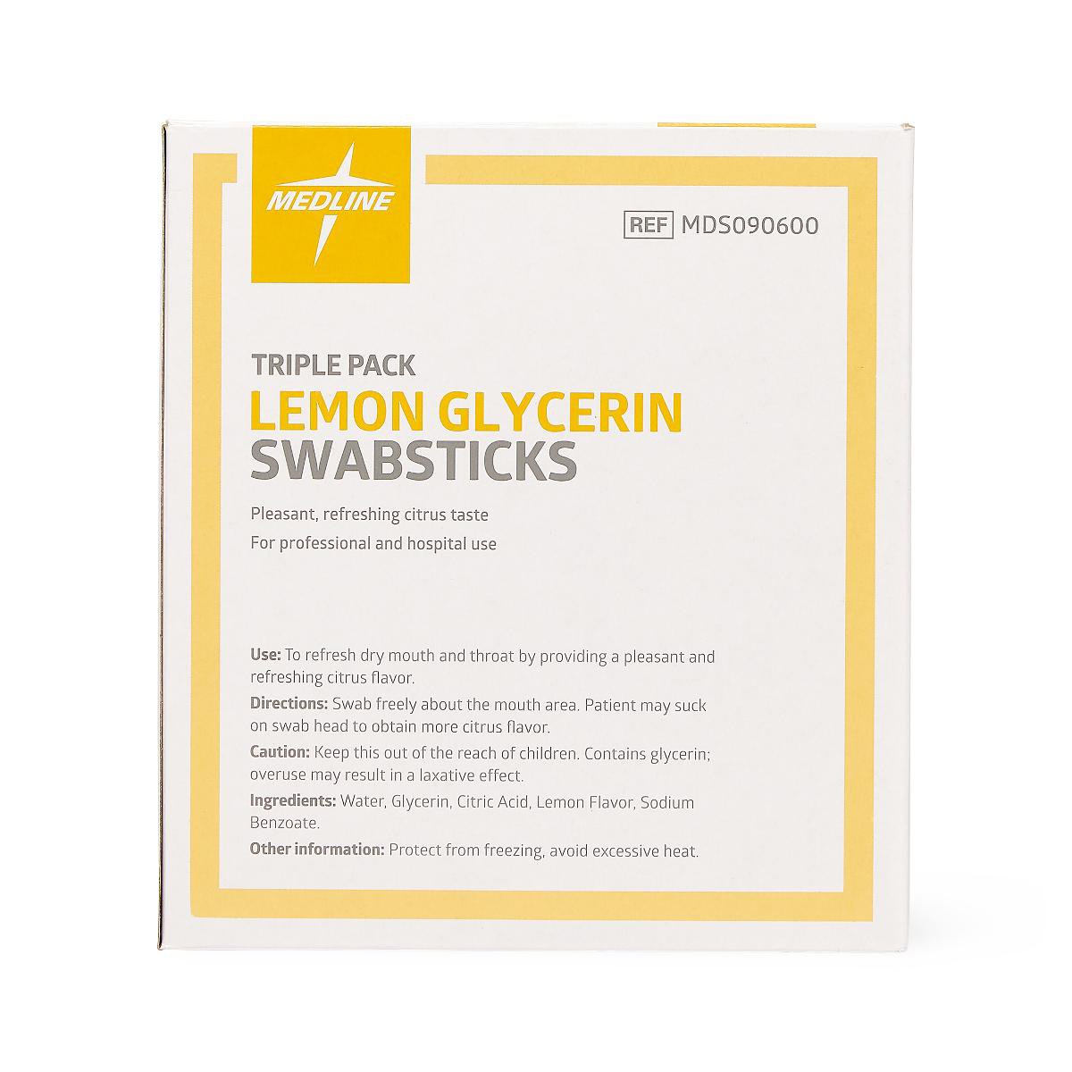 Lemon Glycerin Swabstick Medline Rayon Tip 3 per Pack MDS090600