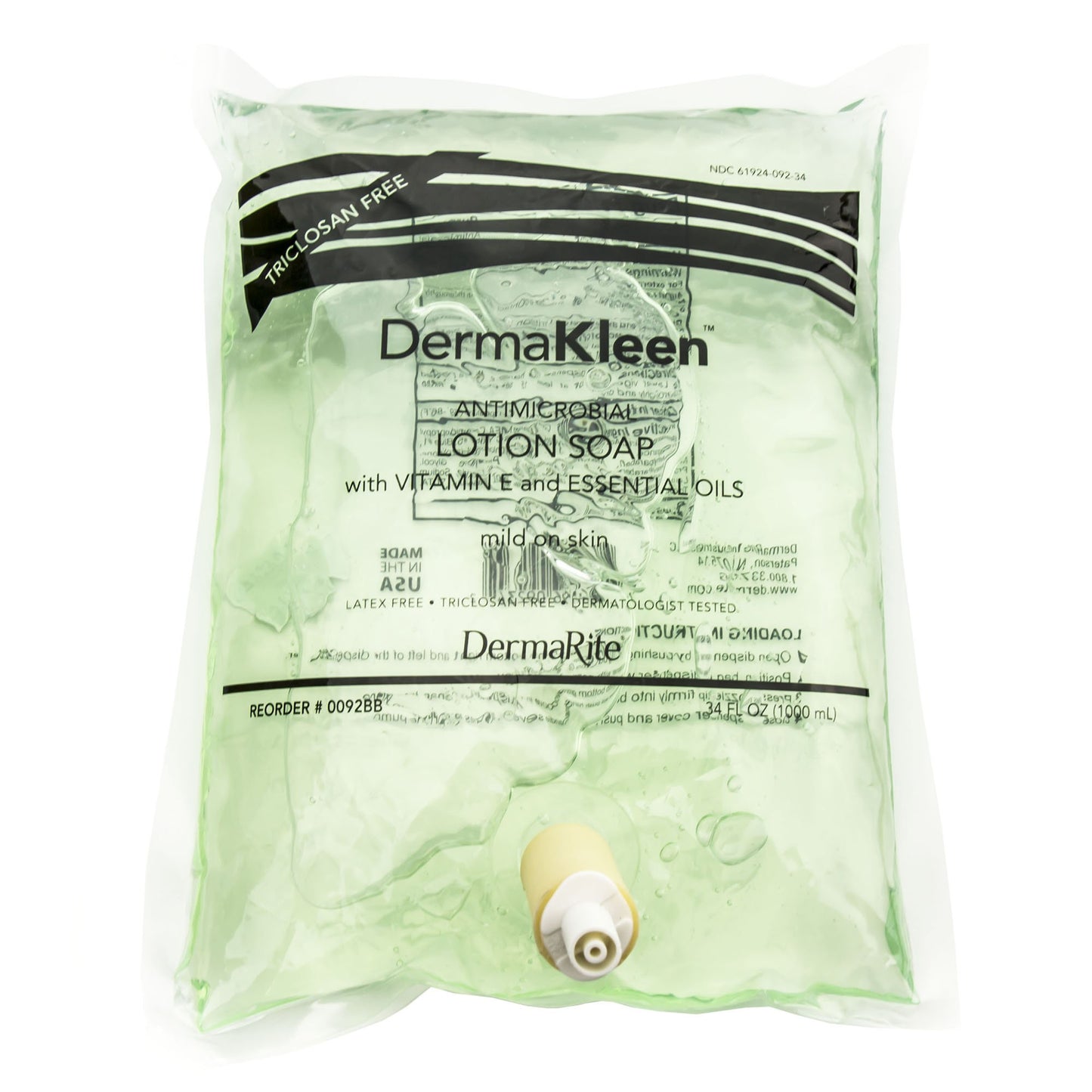 Antimicrobial Soap DermaKleen® Lotion 1,000 mL Dispenser Refill Bag Scented - 0092BB