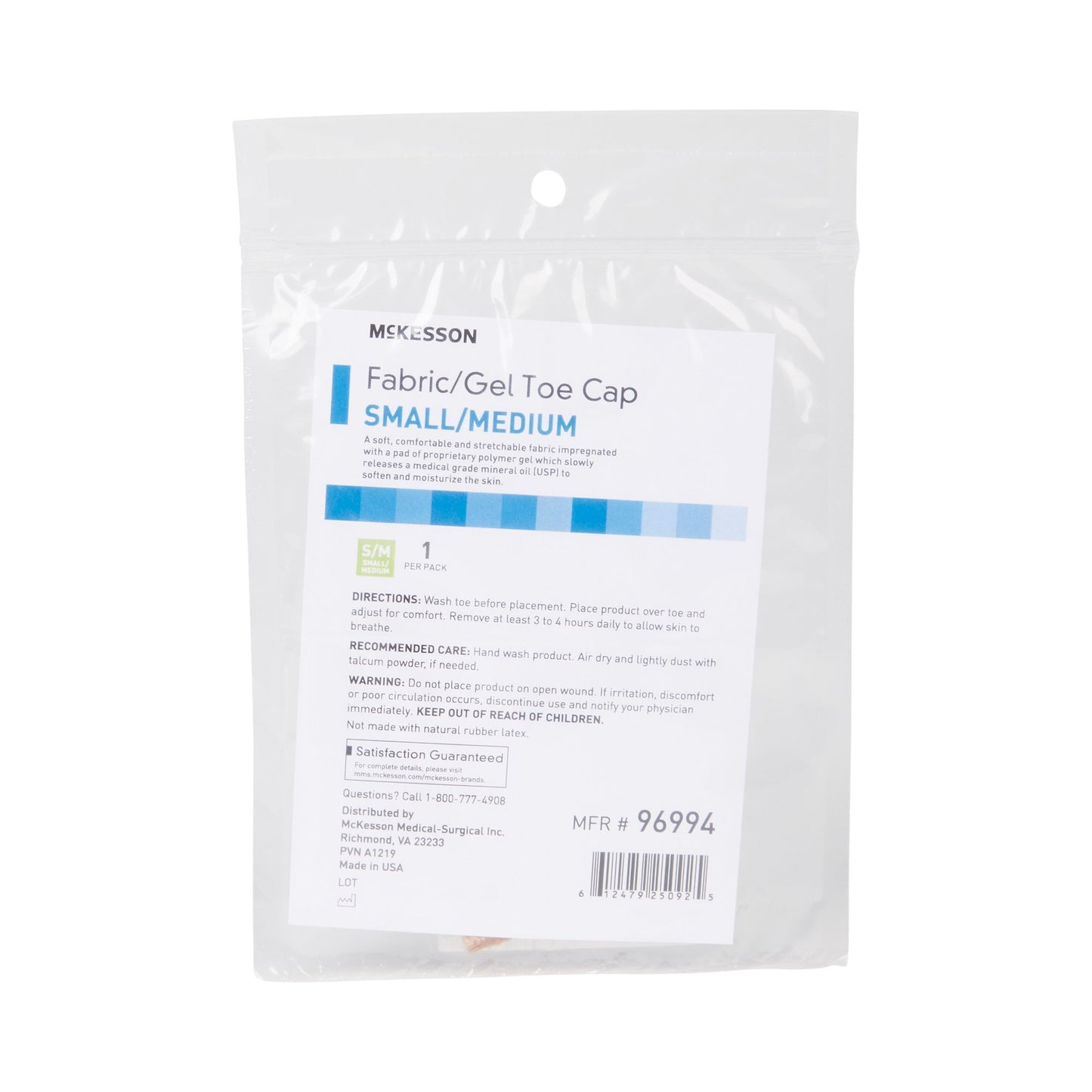 Toe Cap McKesson Small / Medium Pull-On Toe - 96994