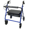 Bariatric 4 Wheel Rollator McKesson Blue Adjustable Height / Heavy Duty / Folding Steel Frame - 146-10216BL-1