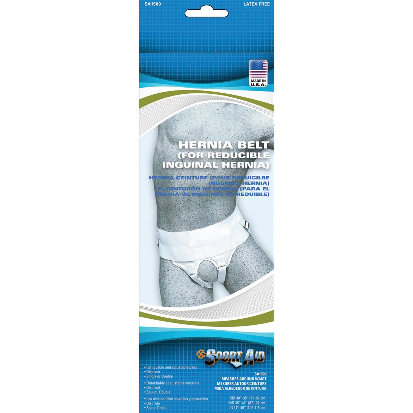 Scott Specialties Sport Aid Hernia Belt, Medium SA1500 WHI MD, 1 Each