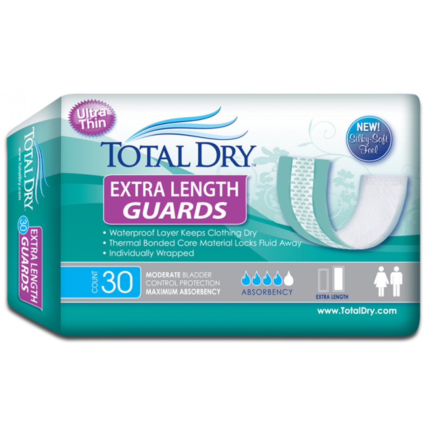 Bladder Control Pad TotalDry™ 12 Inch Length Moderate Absorbency SecureLoc Core One Size Fits Most - SP1570