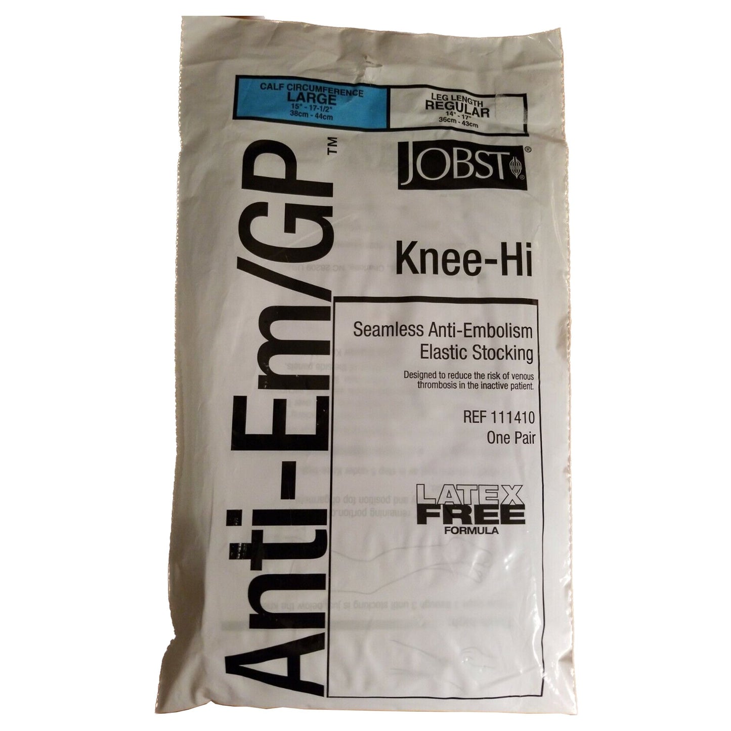Anti-embolism Stocking JOBST® Anti-embolism/GPT™ Knee High Large / Regular White Inspection Toe - 111410