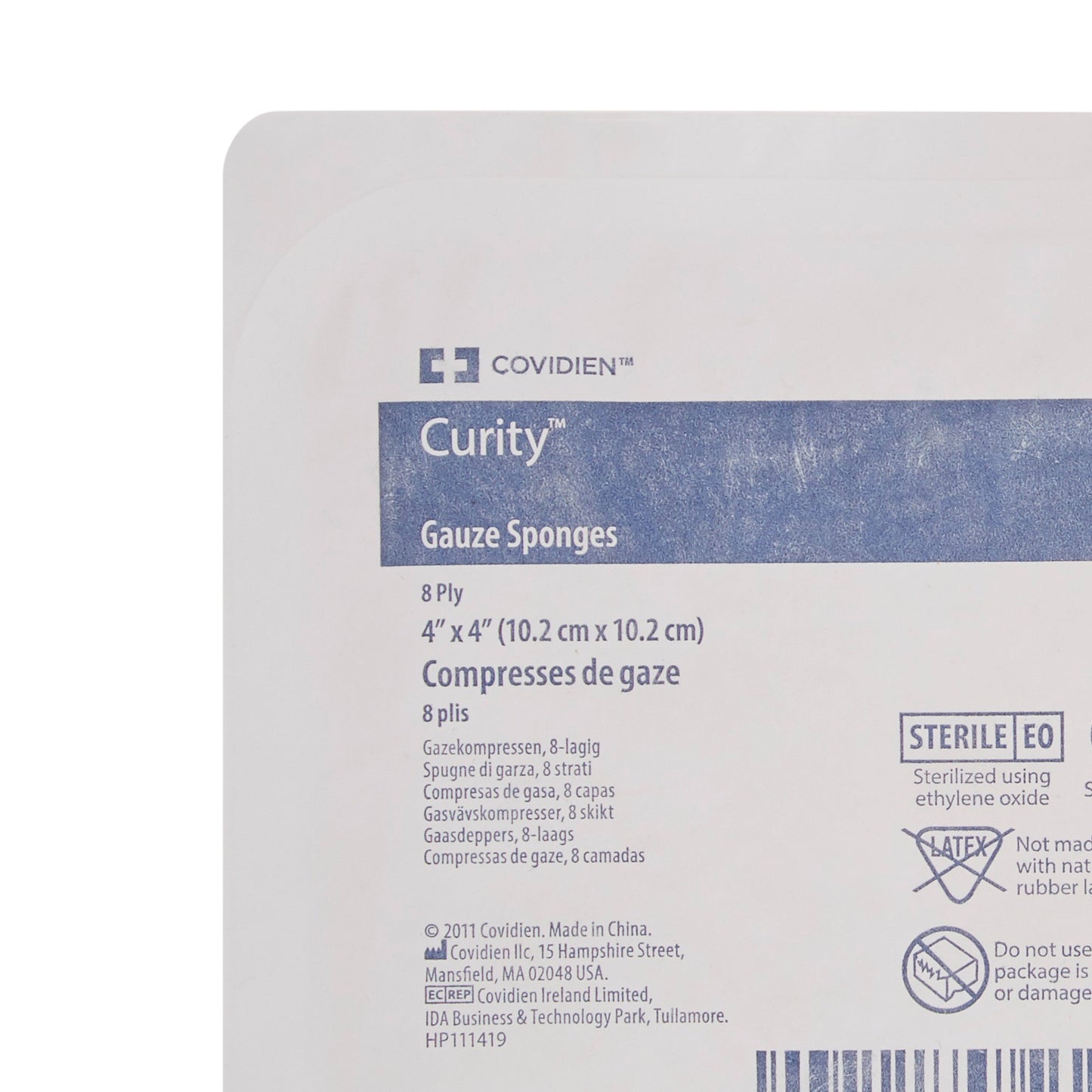 Curity™ Sterile USP Type VII Gauze Sponge, 4 x 4 Inch, 8-Ply 6318-