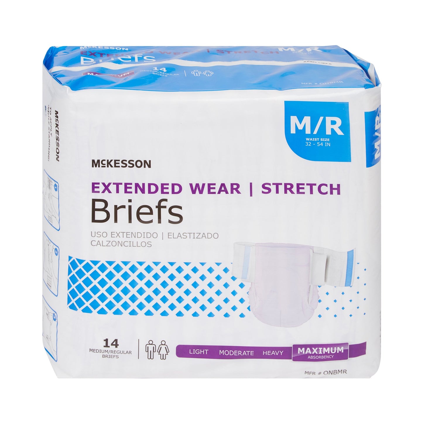 McKesson Extended Wear Maximum Absorbency Incontinence Brief, Medium ONBMR