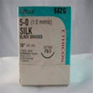 Nonabsorbable Suture with Needle Perma-Hand™ Silk FS-2 3/8 Circle Reverse Cutting Needle Size 5-0 Braided - 682G