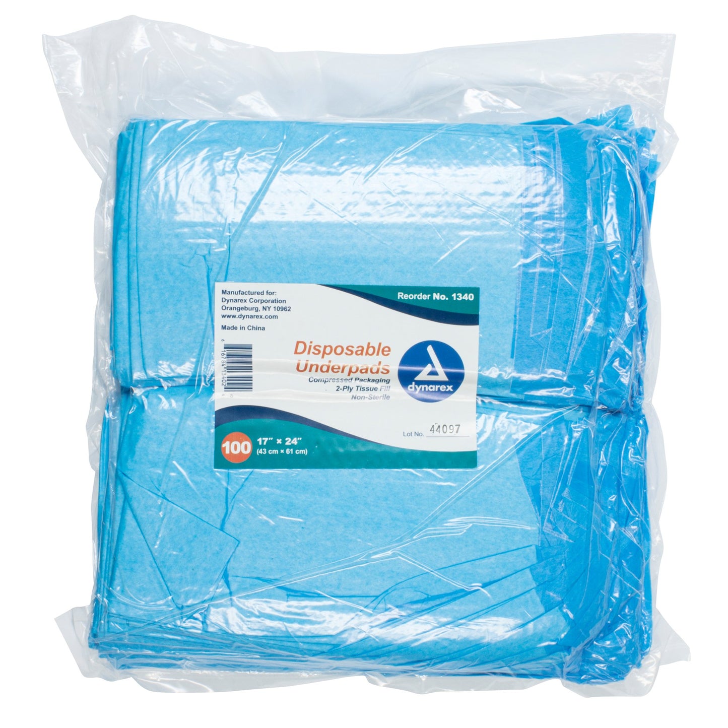 Disposable Underpad Dynarex® 17 X 24 Inch Fluff Light Absorbency - 1340