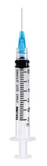 Standard Hypodermic Syringe with Needle Nipro® 3 mL 3/4 Inch 22 Gauge NonSafety Ultra Thin Wall - JD+03S2219