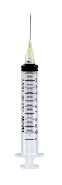 Standard Hypodermic Syringe with Needle Nipro® 10 mL 1 Inch 20 Gauge NonSafety Regular Wall - JD+10L2025-WEI