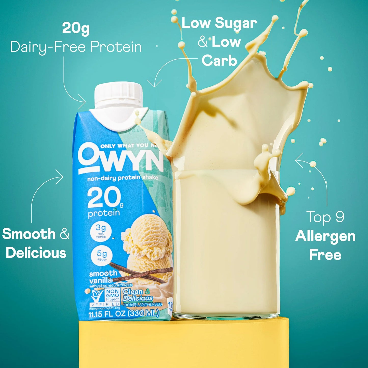 OWYN Plant-Based 20g Dairy Free Plant Based Protein Shake 11.15 fl oz. 4 Pack