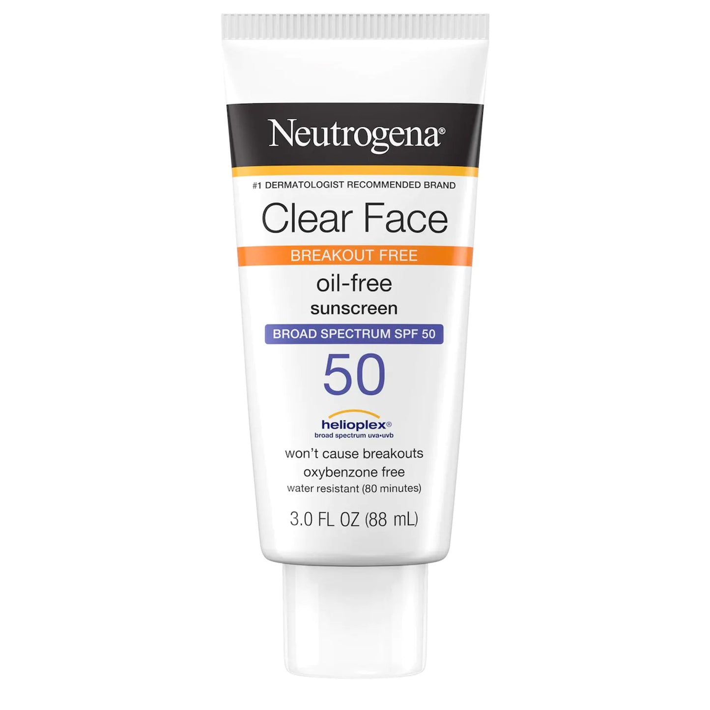 J & J Sales Neutrogena Clear Face Oil Free Sunscreen, 3 oz. 69968066203, 1 Each