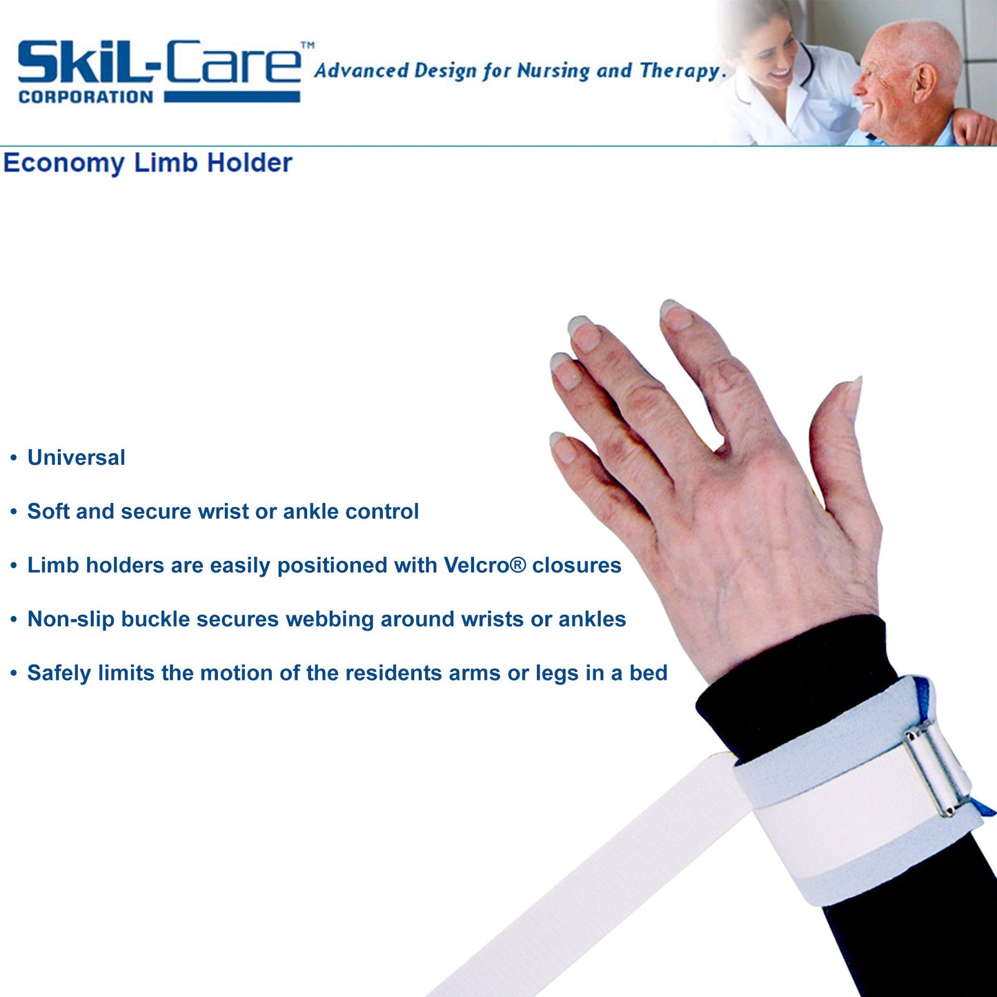 SkiL-Care™ Dispos-A-Cuff Ankle / Wrist Restraint 306040