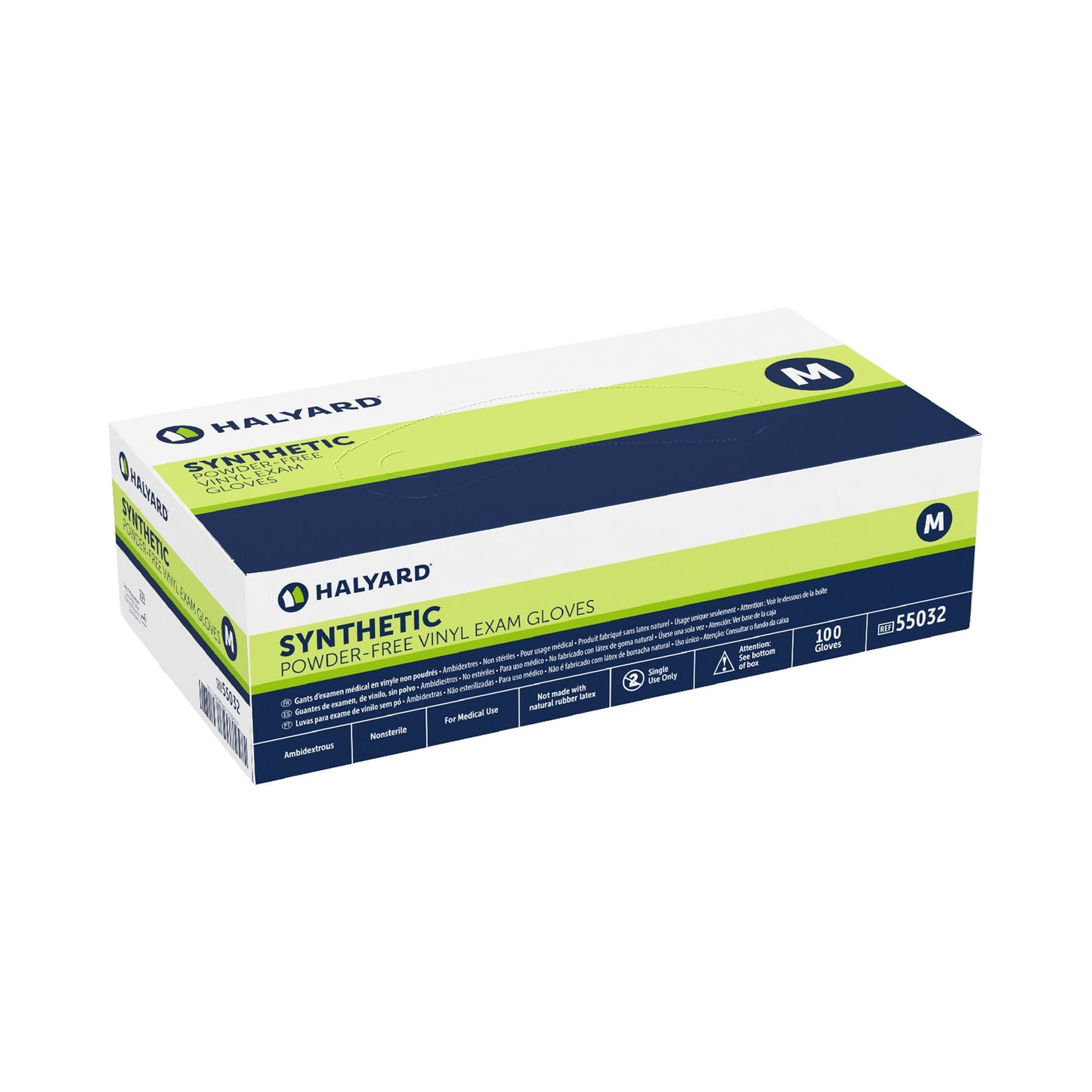 Halyard™ Vinyl Exam Glove, Medium, Clear 55032