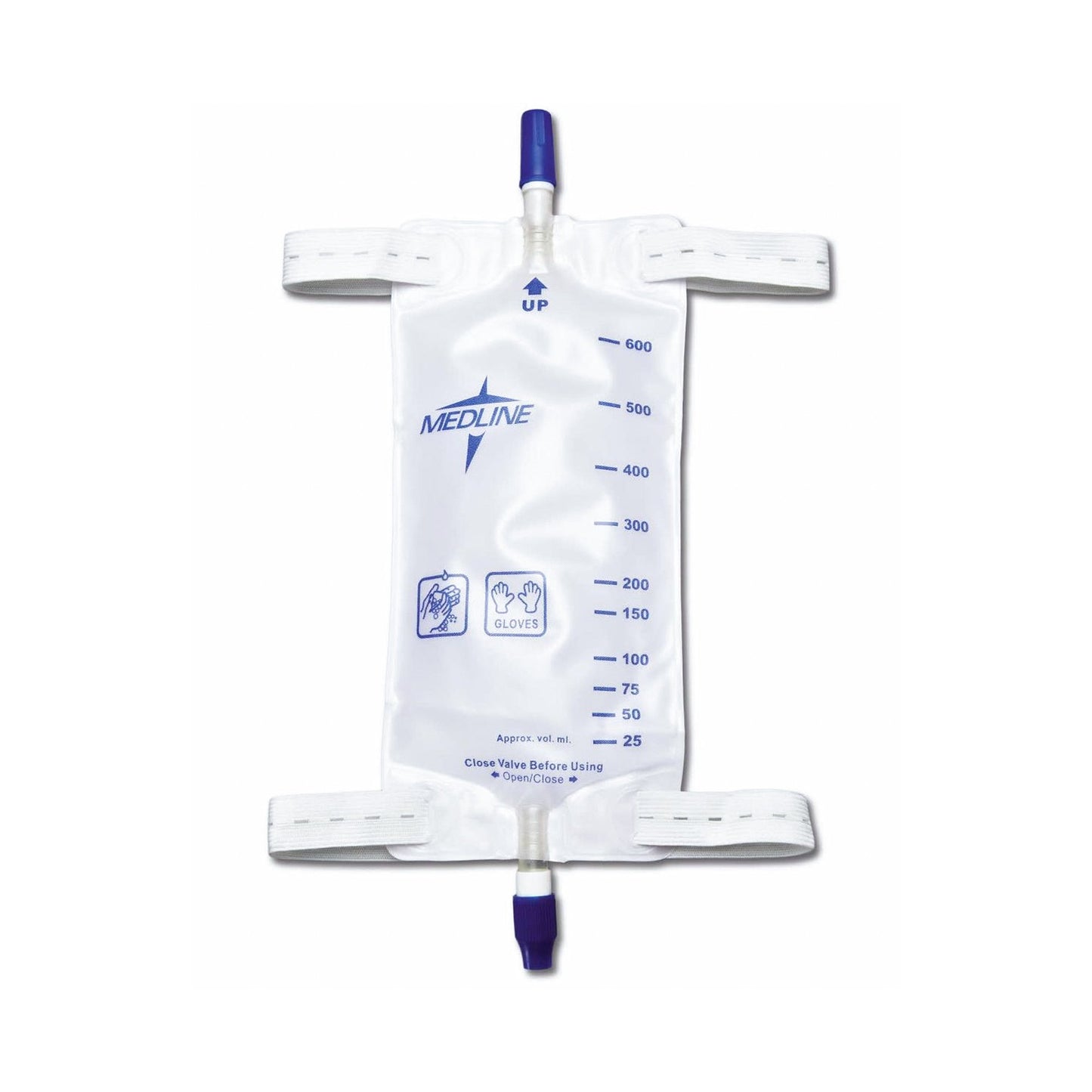Urinary Leg Bag Medline® Anti-Reflux Valve Sterile 600 mL Vinyl - DYND12574