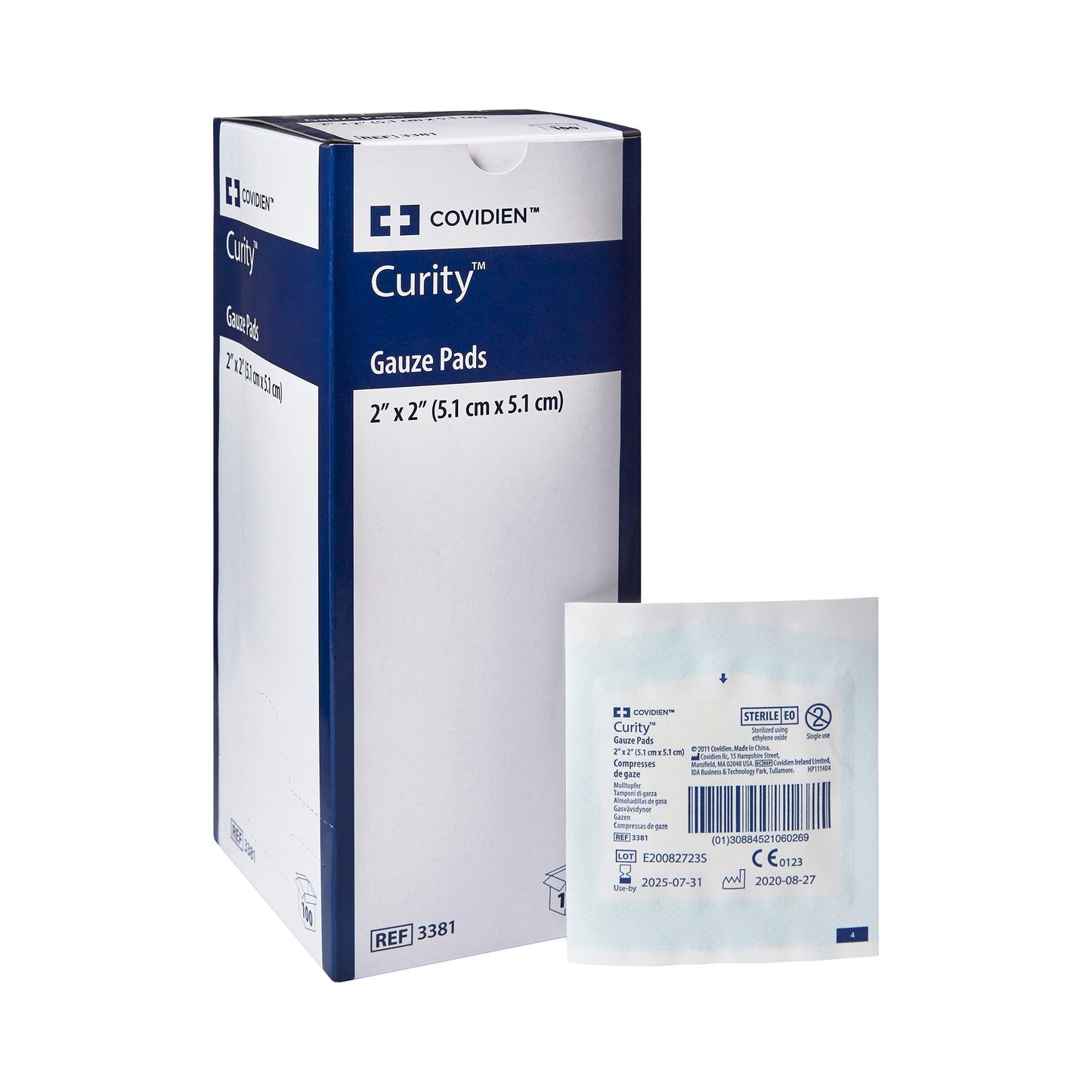 Gauze Sponge Curity™ 2 X 2 Inch 12-Ply Sterile 1 per Pack - 3381