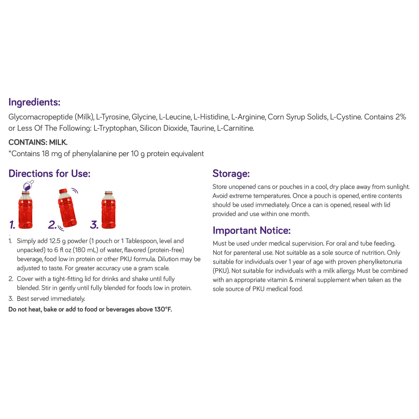 PhenylAde® GMP Mix-In for the Dietary Management of Phenylketonuria, Unflavored 201649