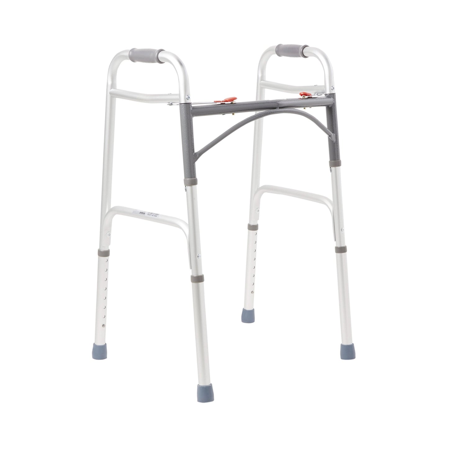 Dual Release Folding Walker Adjustable Height McKesson Aluminum Frame 350 lbs. Weight Capacity 32 to 39 Inch Height - 146-10200-1