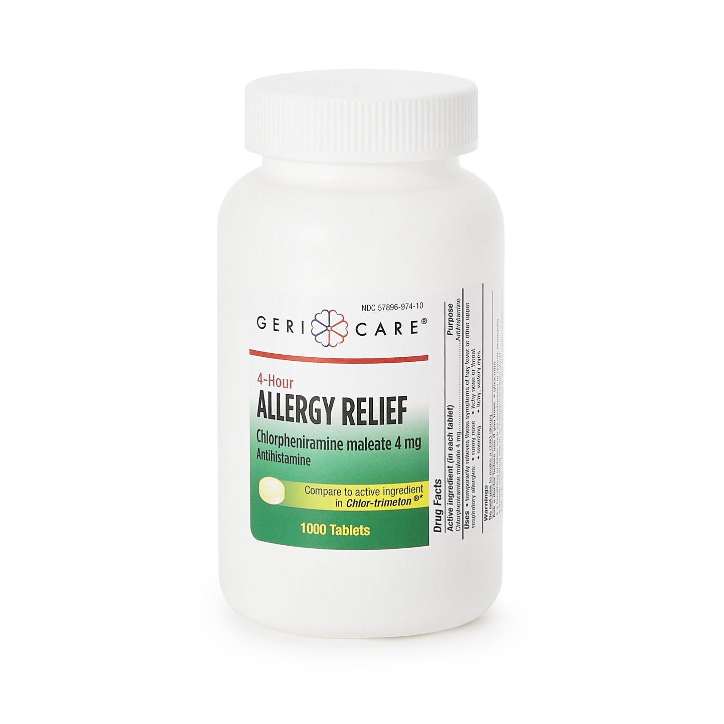 Allergy Relief HEALTHSTAR® 4 mg Strength Tablet 1,000 per Bottle - 784-10-GCP