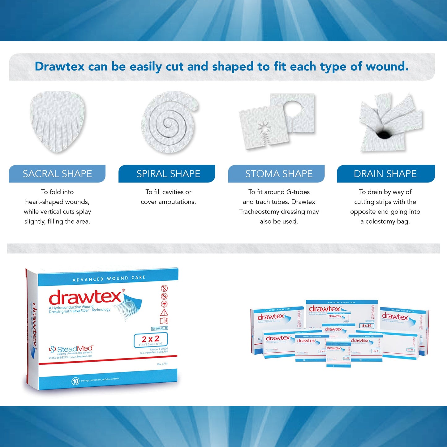 Drawtex® Nonadherent Dressing, 2 x 2 inch 00300