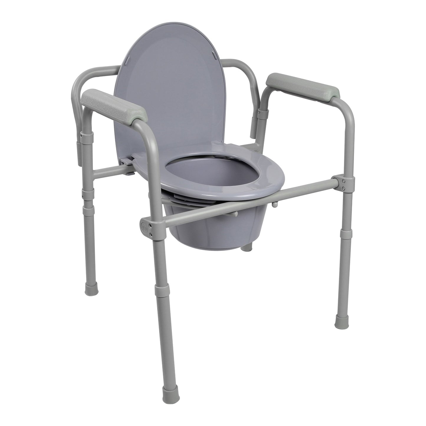 3-in-1 Commode Chair McKesson Fixed Arms Steel Frame Back Bar 13-1/2 Inch Seat Width 350 lbs. Weight Capacity - 146-11148-1