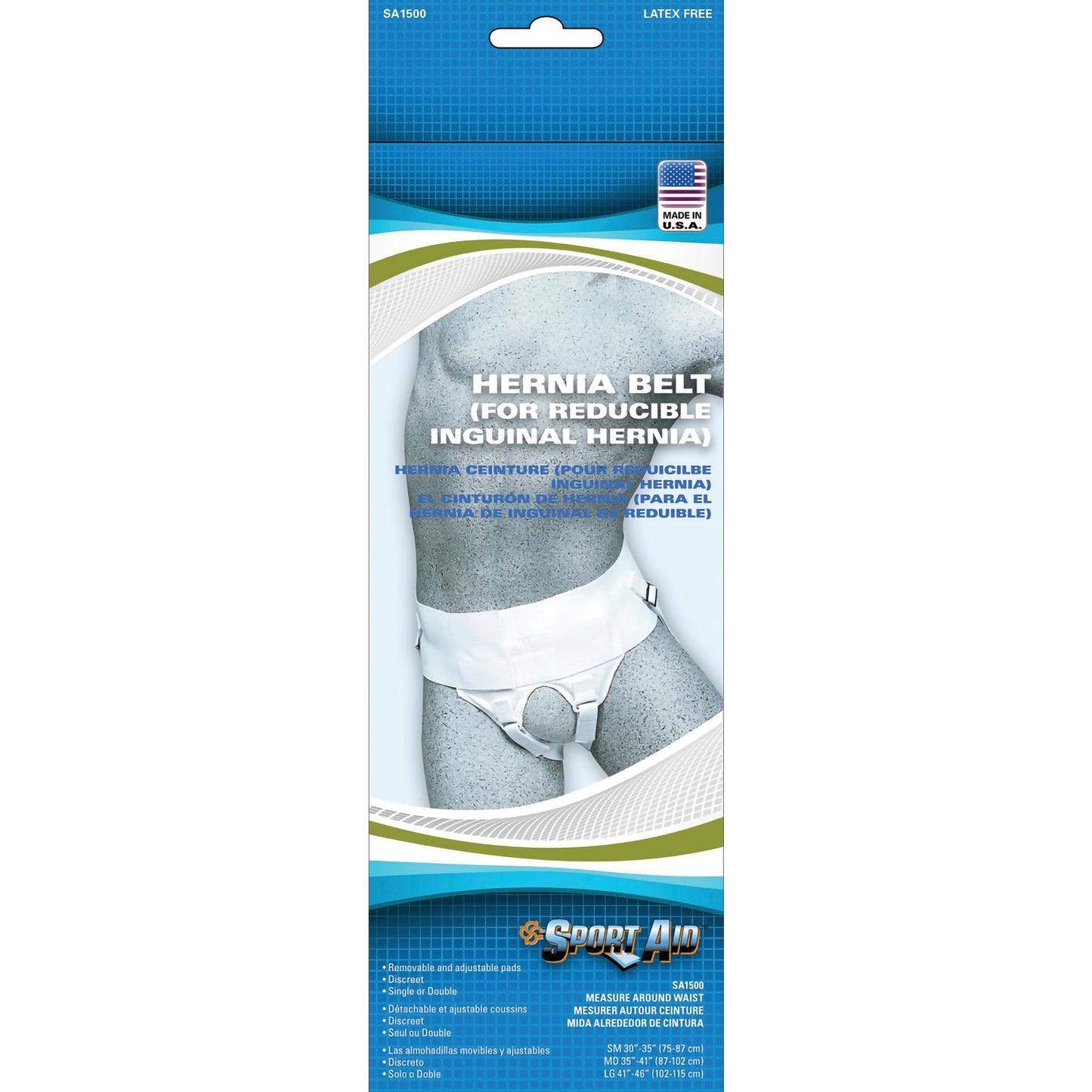 Scott Specialties Sport Aid Hernia Belt, Small SA1500 WHI SM, 1 Each