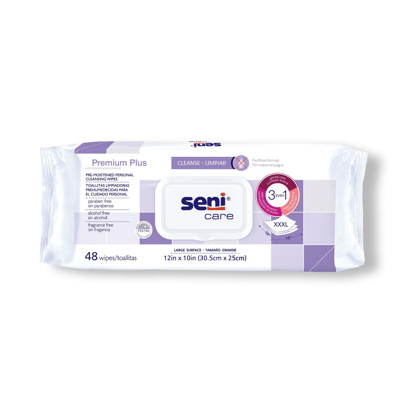 Personal Cleansing Wipe Seni® Care Soft Pack Unscented 48 Count - S-WP48-C11
