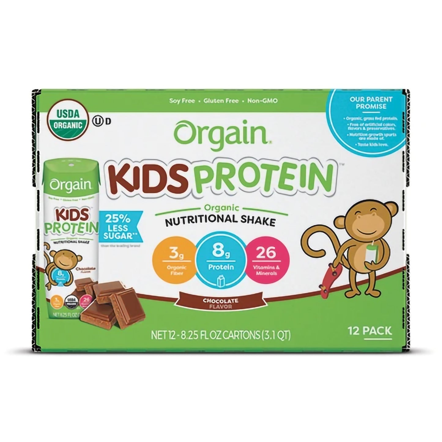 Orgain® Kids® Protein Organic Nutritional Shake, Chocolate, 8.25-ounce carton 851770003124