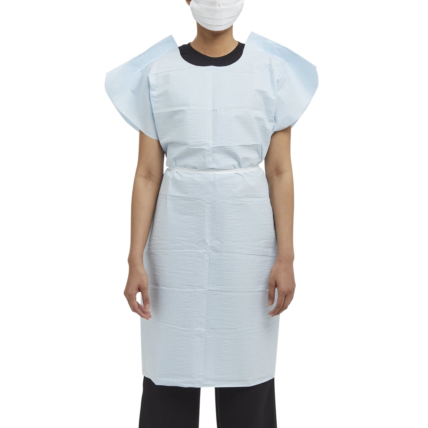 Patient Exam Gown Medium / Large Blue Disposable - 70229N