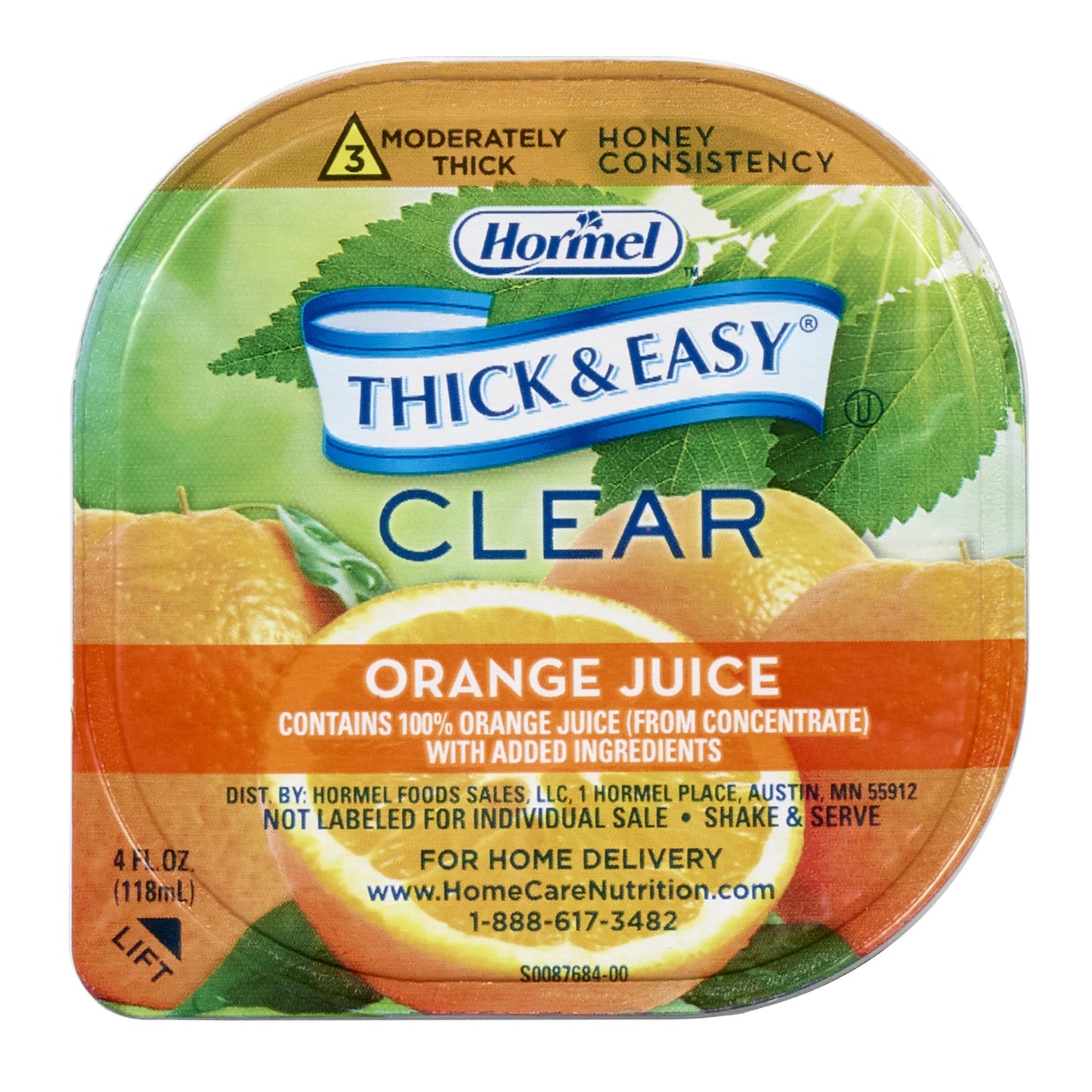 Thickened Beverage Thick & Easy® 4 oz. Portion Cup Orange Flavor Liquid IDDSI Level 3 Moderately Thick/Liquidized - 32192