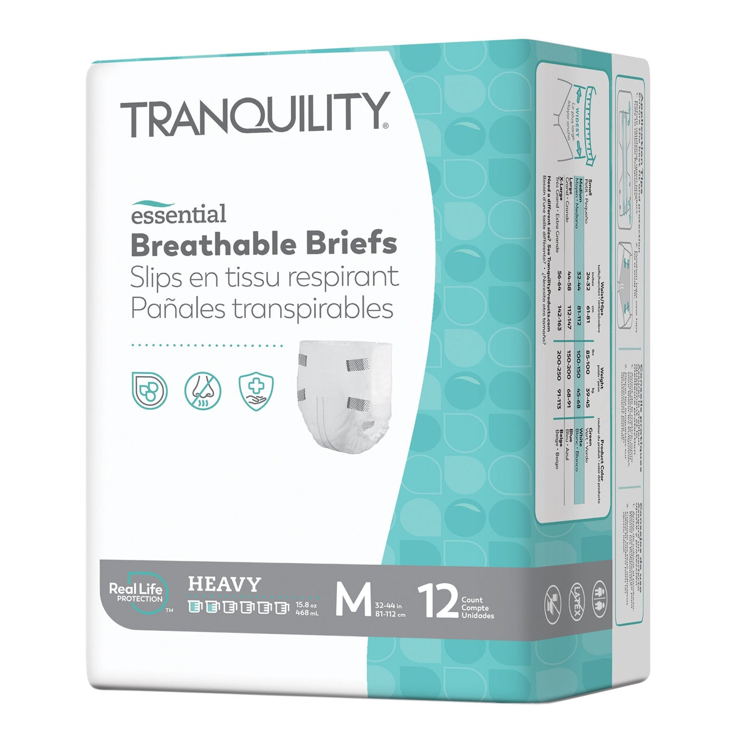Unisex Adult Incontinence Brief Tranquility® Essential Medium Disposable Heavy Absorbency - 2745