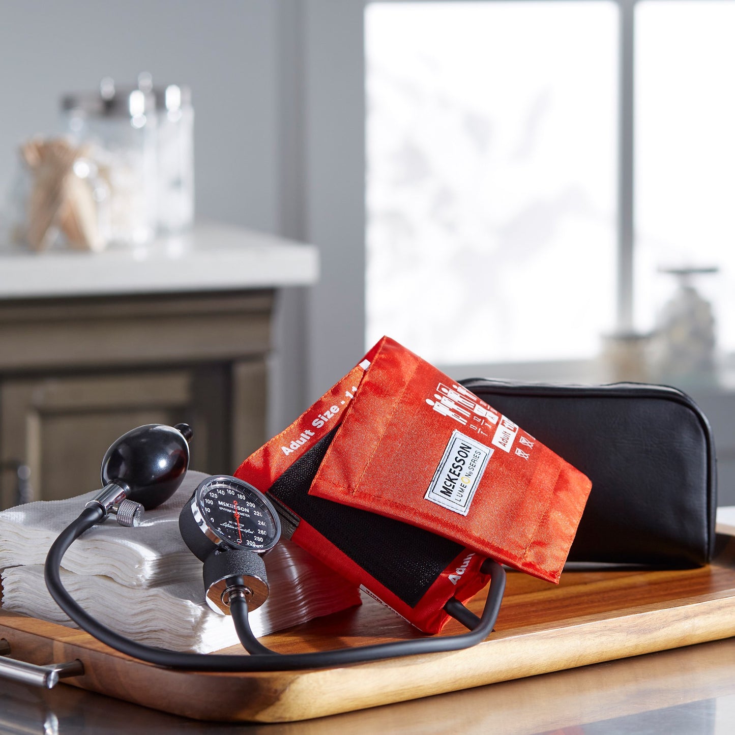 McKesson Deluxe Aneroid Sphygmomanometer with Adult Cuff, 2-Tube, Pocket Size 720-11AORMM