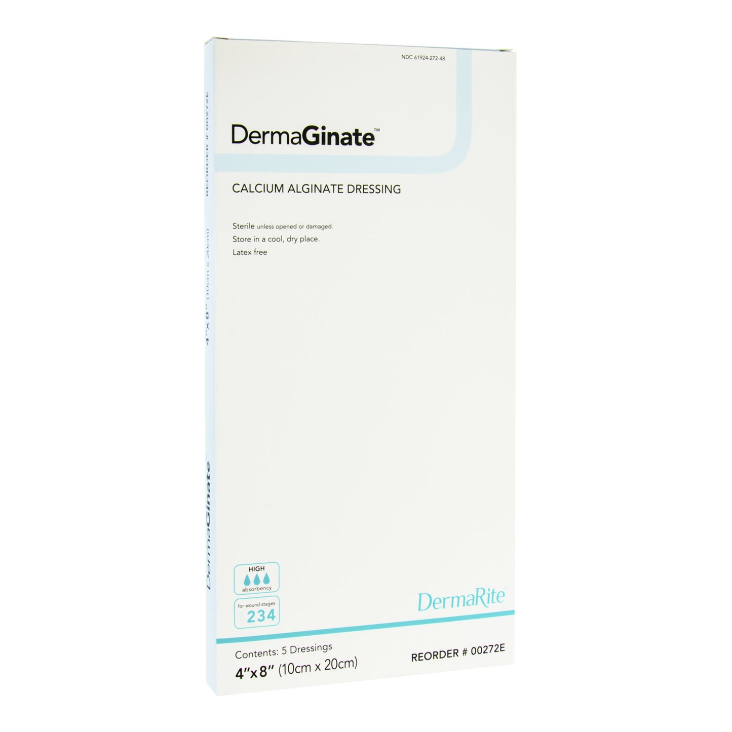 Alginate Dressing DermaGinate® 4 X 8 Inch Rectangle - 00272E