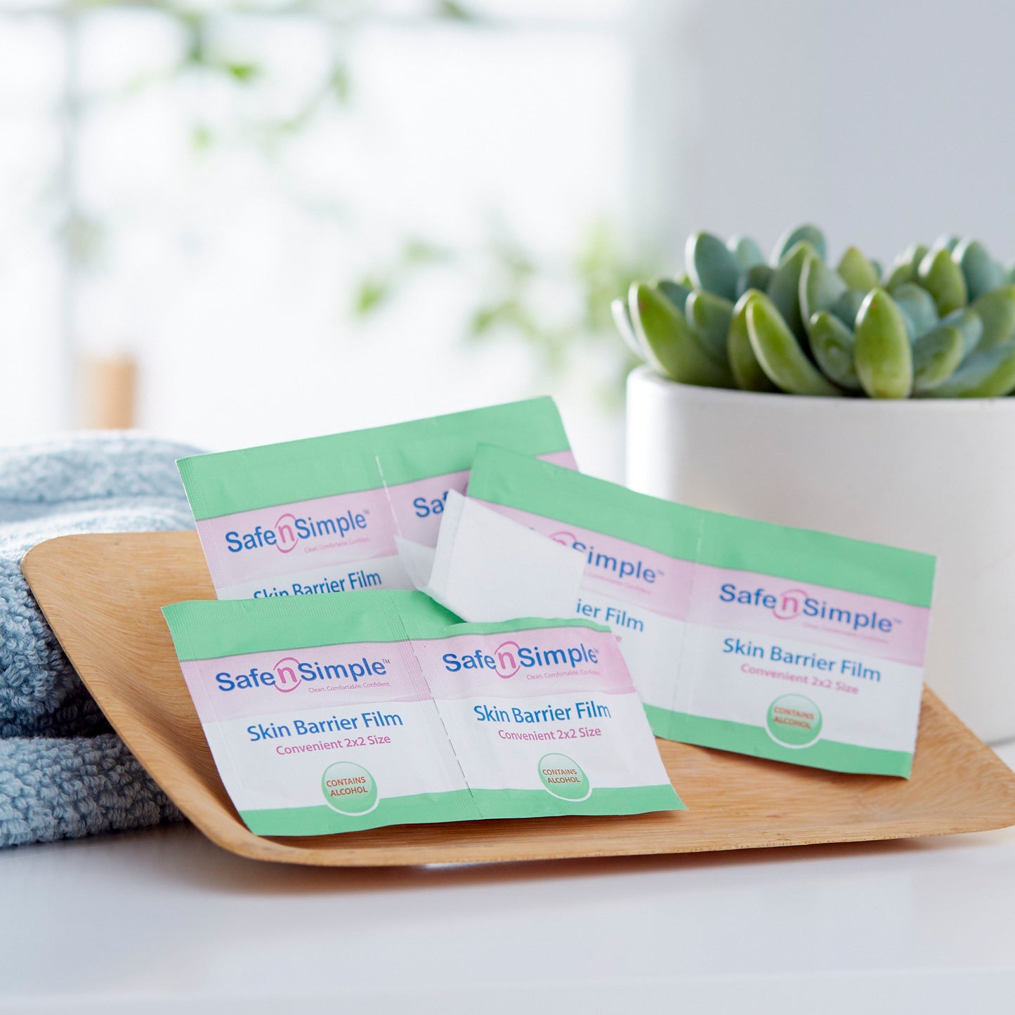 Safe N Simple Skin Barrier Wipe, 50 Packets per Box SNS81850