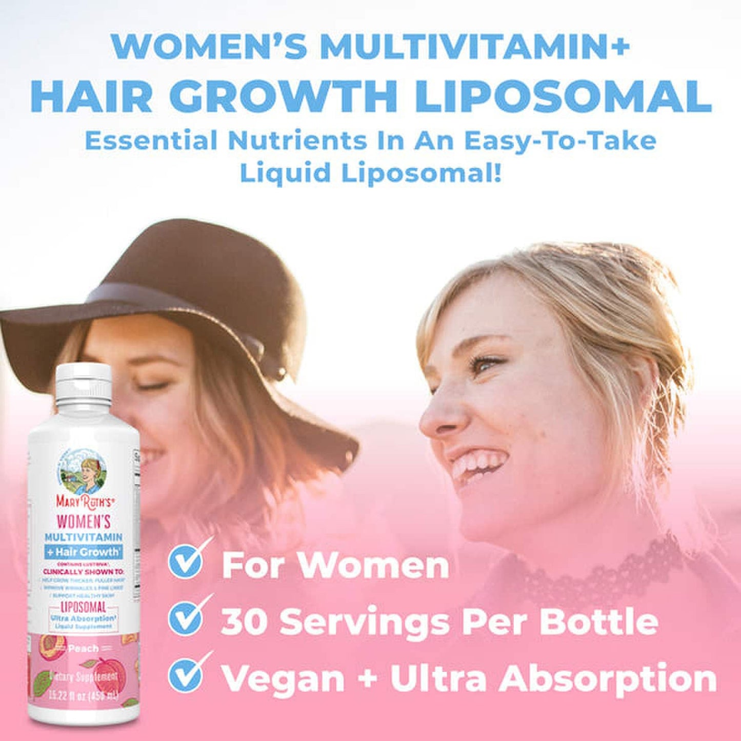 Mary Ruth's® Women's Multivitamin + Liposomal for Hair Growth, 15.22-oz. Bottle LP-WO-MHG-CV-SF-16Z-UN-01