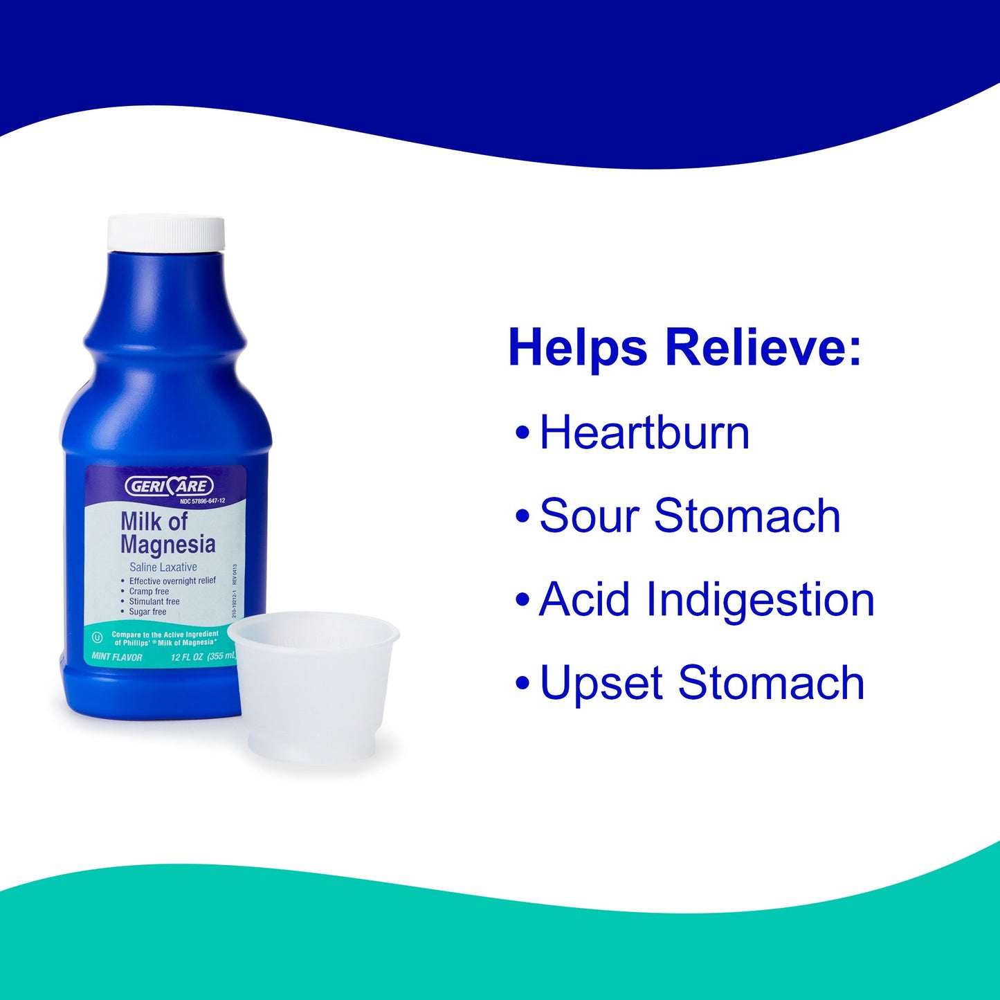 Geri-Care® Magnesium Hydroxide Laxative, 12-ounce Bottle QMOM-MNT-12-GCP