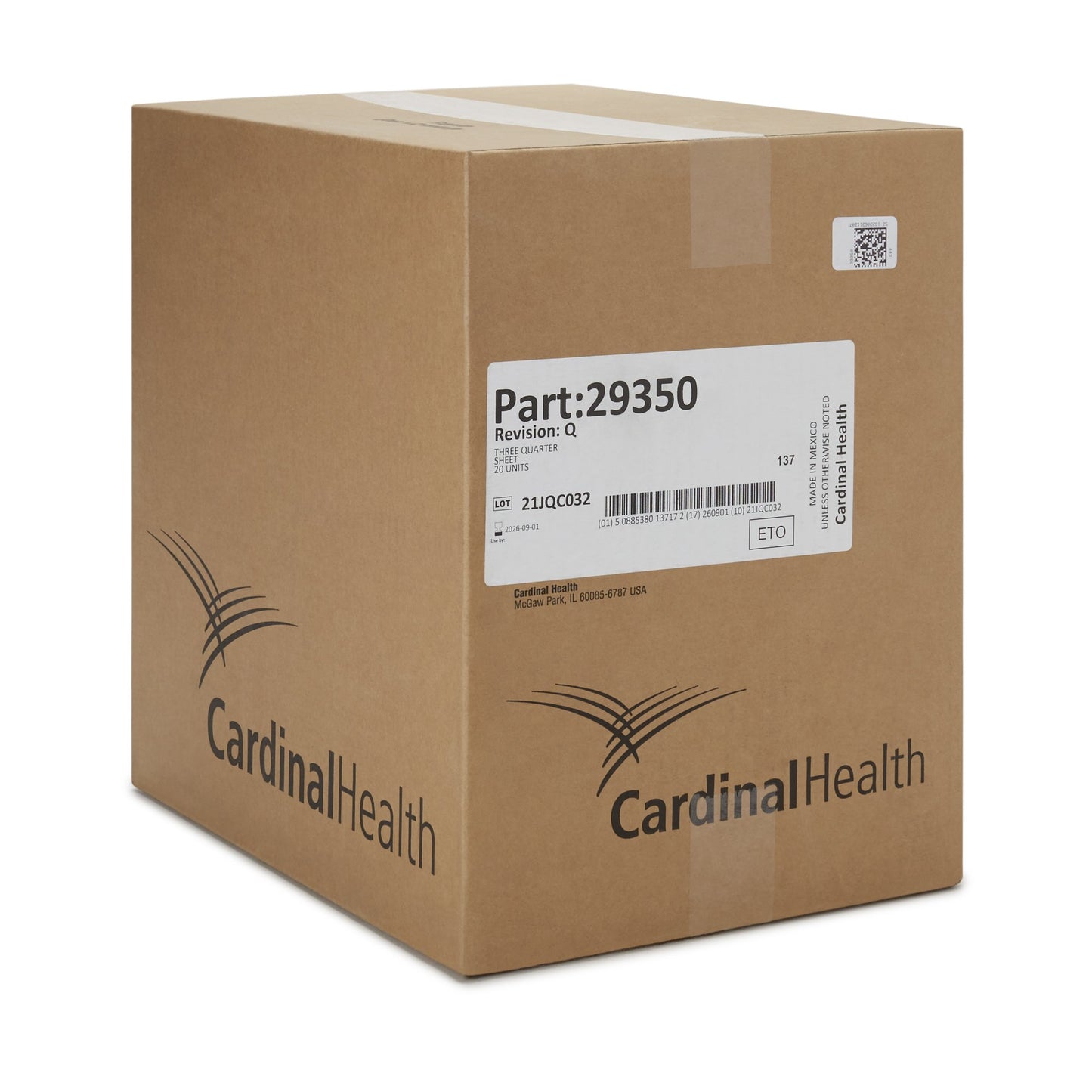 Cardinal Health™ Sterile Three-Quarter General Purpose Drape, 56 x 77 Inch 29350