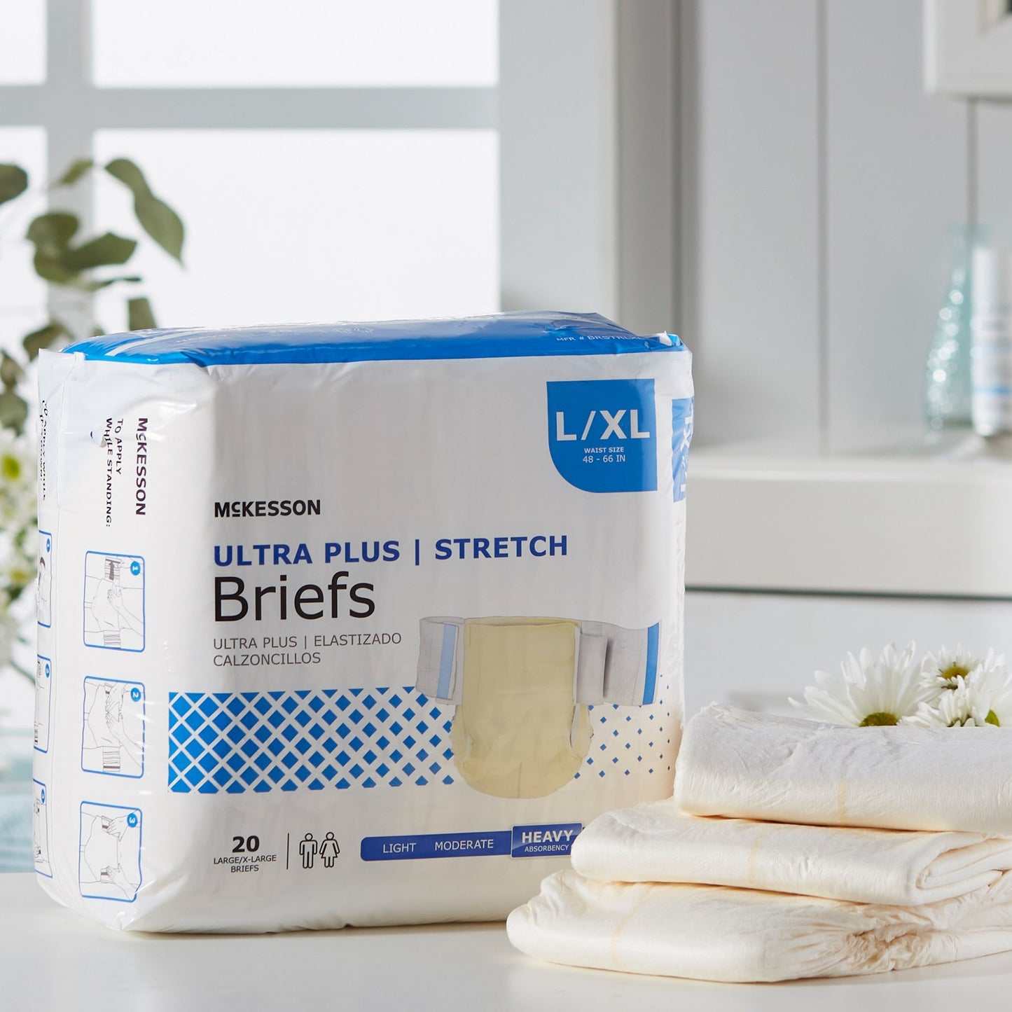 McKesson Ultra Plus Stretch Heavy Absorbency Incontinence Brief, Large / X-Large BRSTRLXL