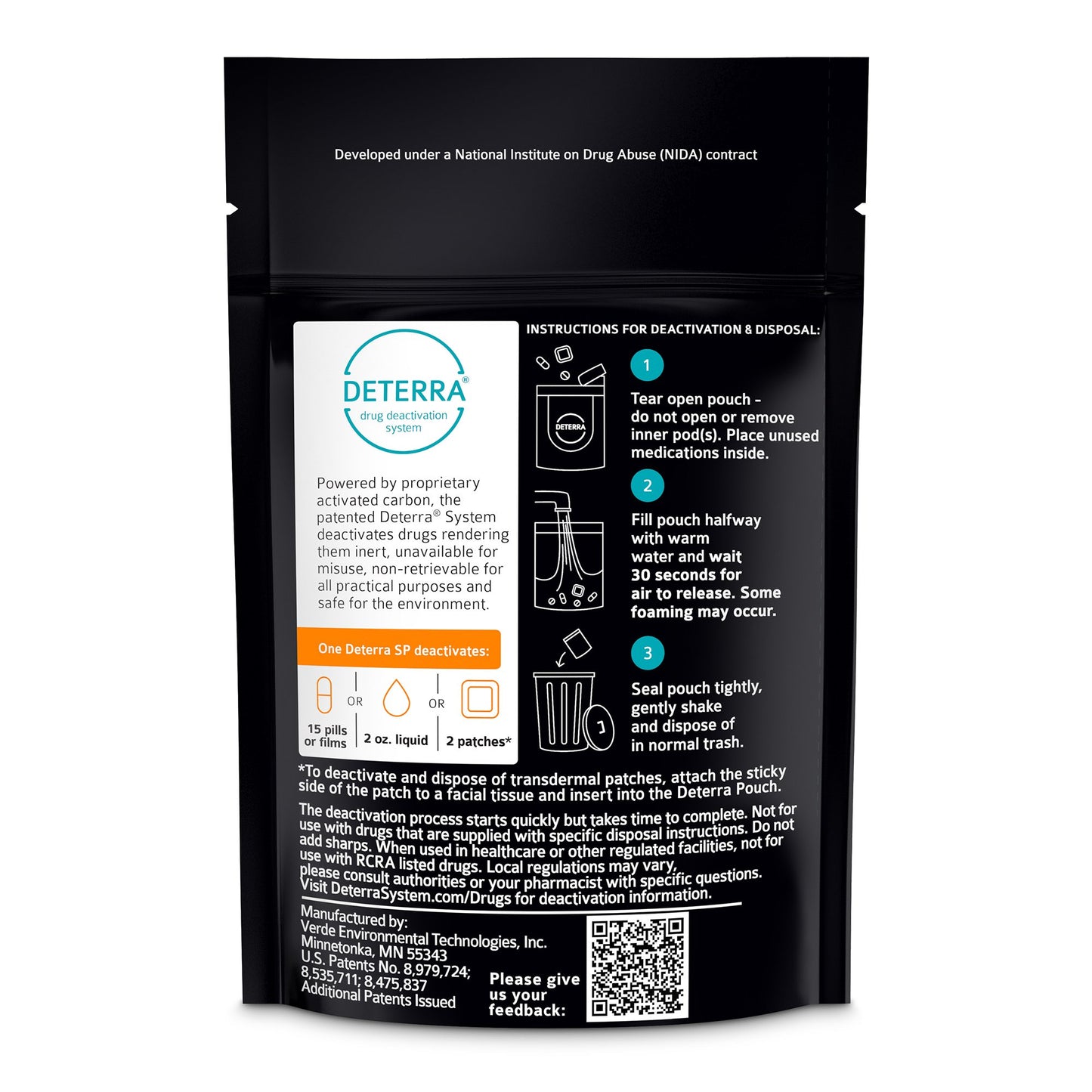 Deterra® Drug Disposal Pouch for Disposal of Pharmaceuticals, Small 7001-CASE