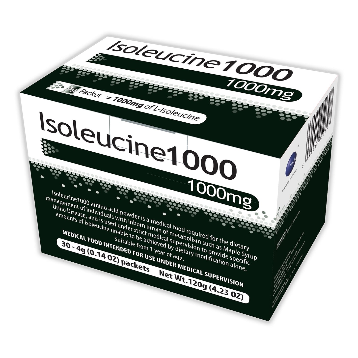 Oral Supplement Isoleucine1000 Unflavored Powder 1 Gram Individual Packet - 812539021018