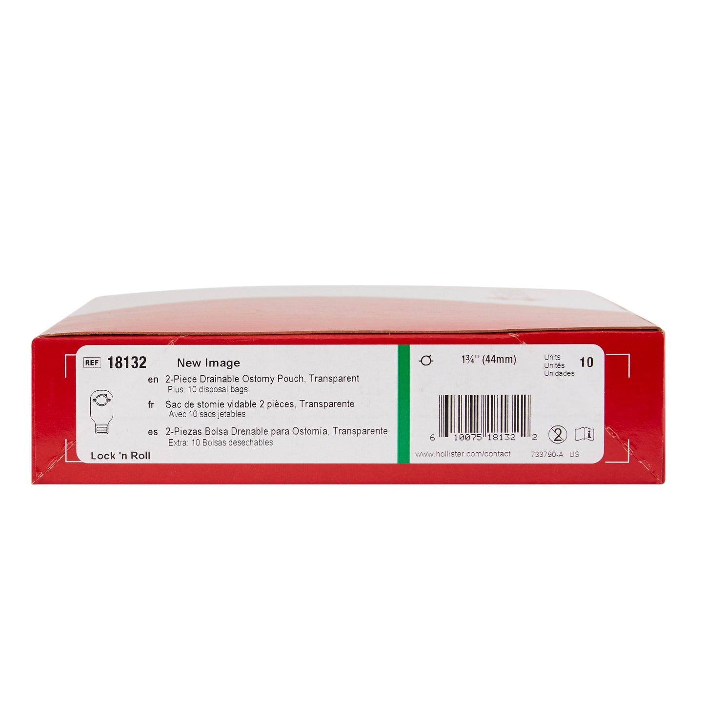 New Image™ 18132 Transparent Colostomy Pouch, Pre-cut to Fit 44 mm Stomas, Green 18132