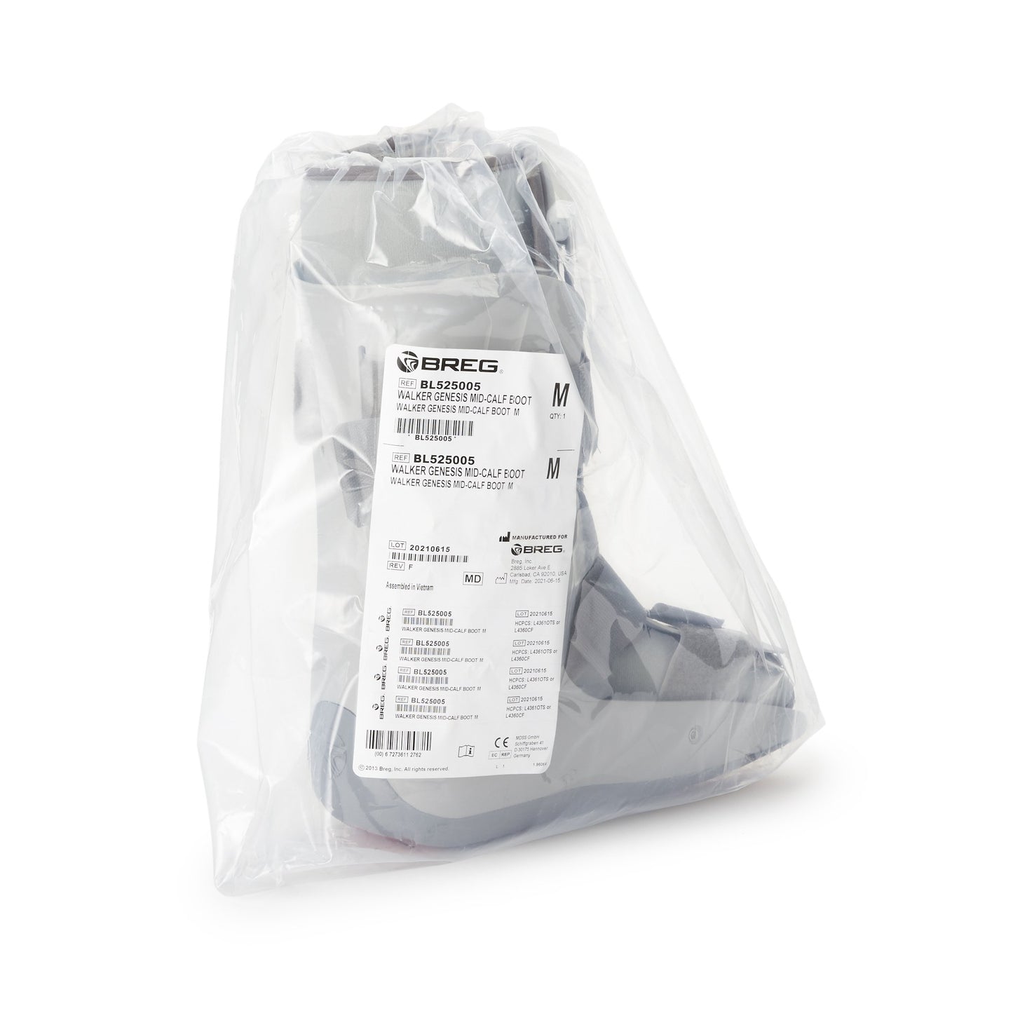 Air Walker Boot Breg® Genesis Mid-Calf Pneumatic Adult Medium Mid-Calf BL525005