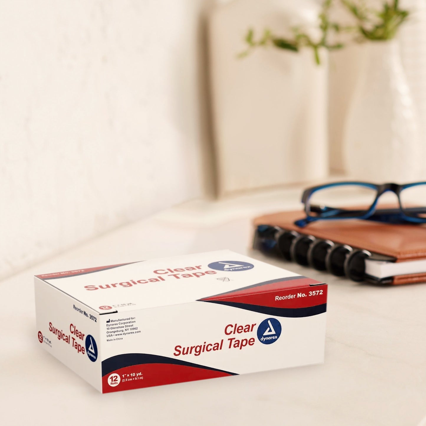 dynarex® Adhesive Medical Tape, 1 Inch x 10 Yard, Transparent 3572