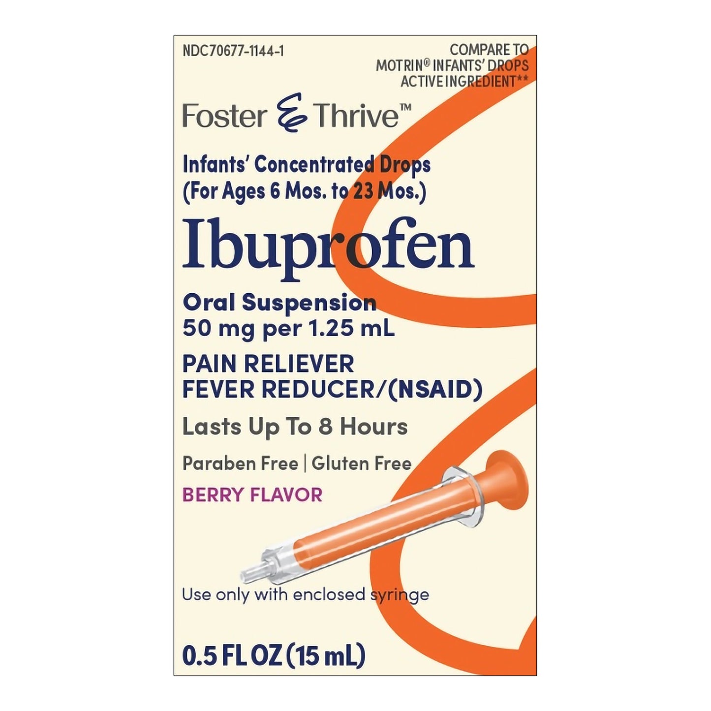 Foster & Thrive™ Ibuprofen 50 mg Per 1.25 mL Infants' Concentrated Drops Berry 70677114401