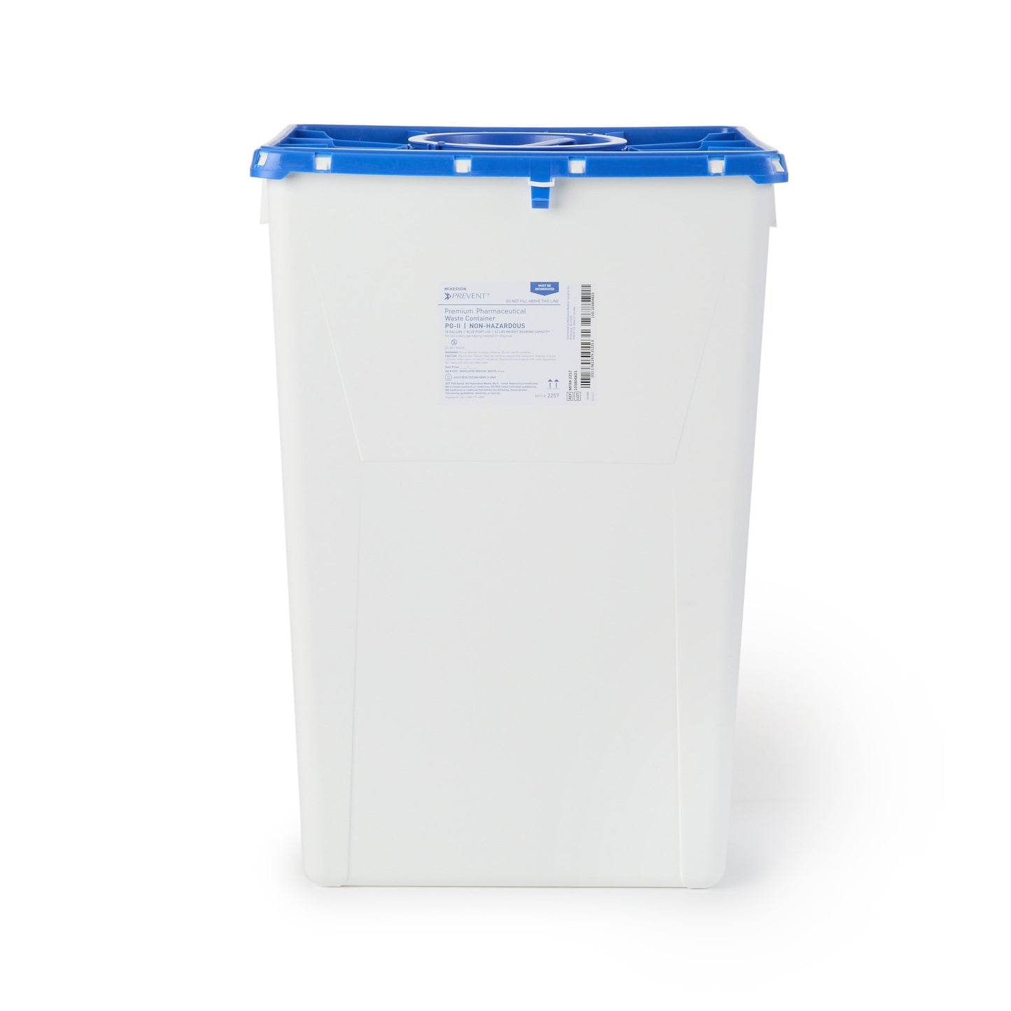 Pharmaceutical Waste Container McKesson Prevent® White Base 24-3/5 H X 17-3/10 W X 13 L Inch Vertical Entry 18 Gallon - 2257