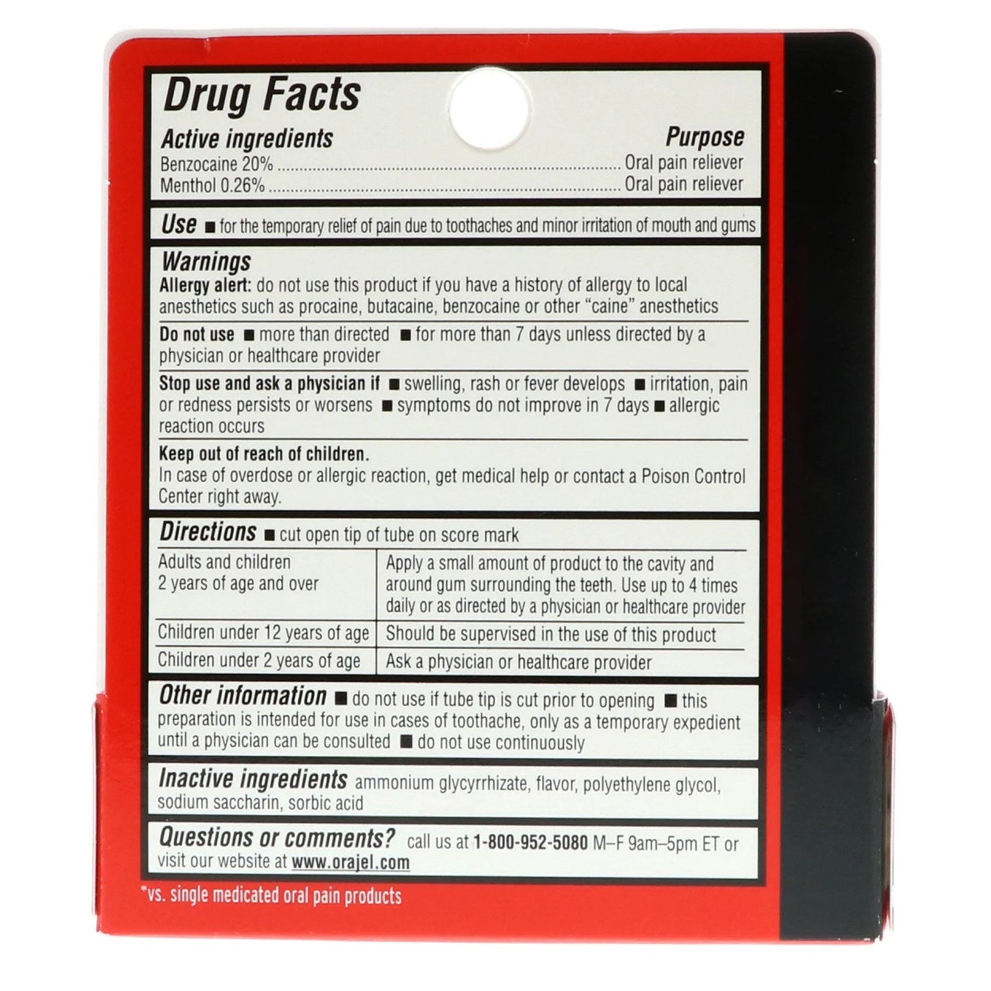 Orajel™ 2X Toothache & Gum Medicated Gel 31031043028